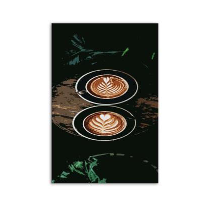 The Abstract Coffee Leaves 1 Piece HD Multi Panel Canvas Wall Art Frame-Original Frame