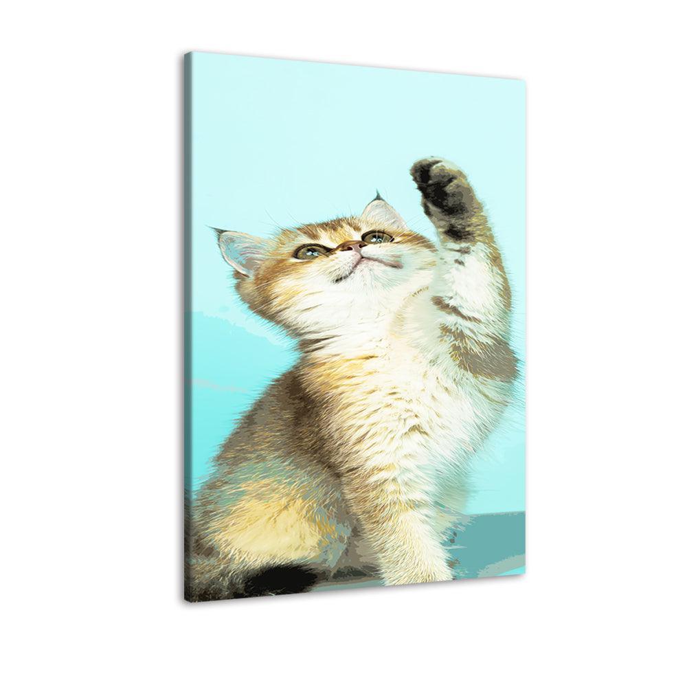 The Playful Cat 1 Piece HD Multi Panel Canvas Wall Art Frame-Original Frame