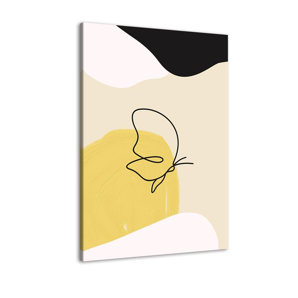 The Yellow Butterfly 1 Piece HD Multi Panel Canvas Wall Art Frame-Original Frame