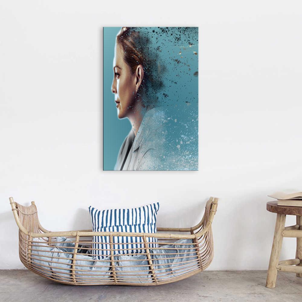 Blue Meredith Grey 1 Piece HD Multi Panel Canvas Wall Art Frame-Original Frame