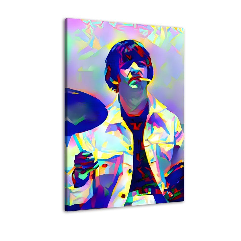 Colorful Drums The Beatles 1 Piece HD Multi Panel Canvas Wall Art Frame-Original Frame