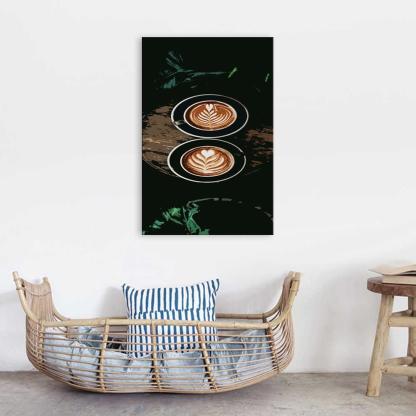 The Abstract Coffee Leaves 1 Piece HD Multi Panel Canvas Wall Art Frame-Original Frame