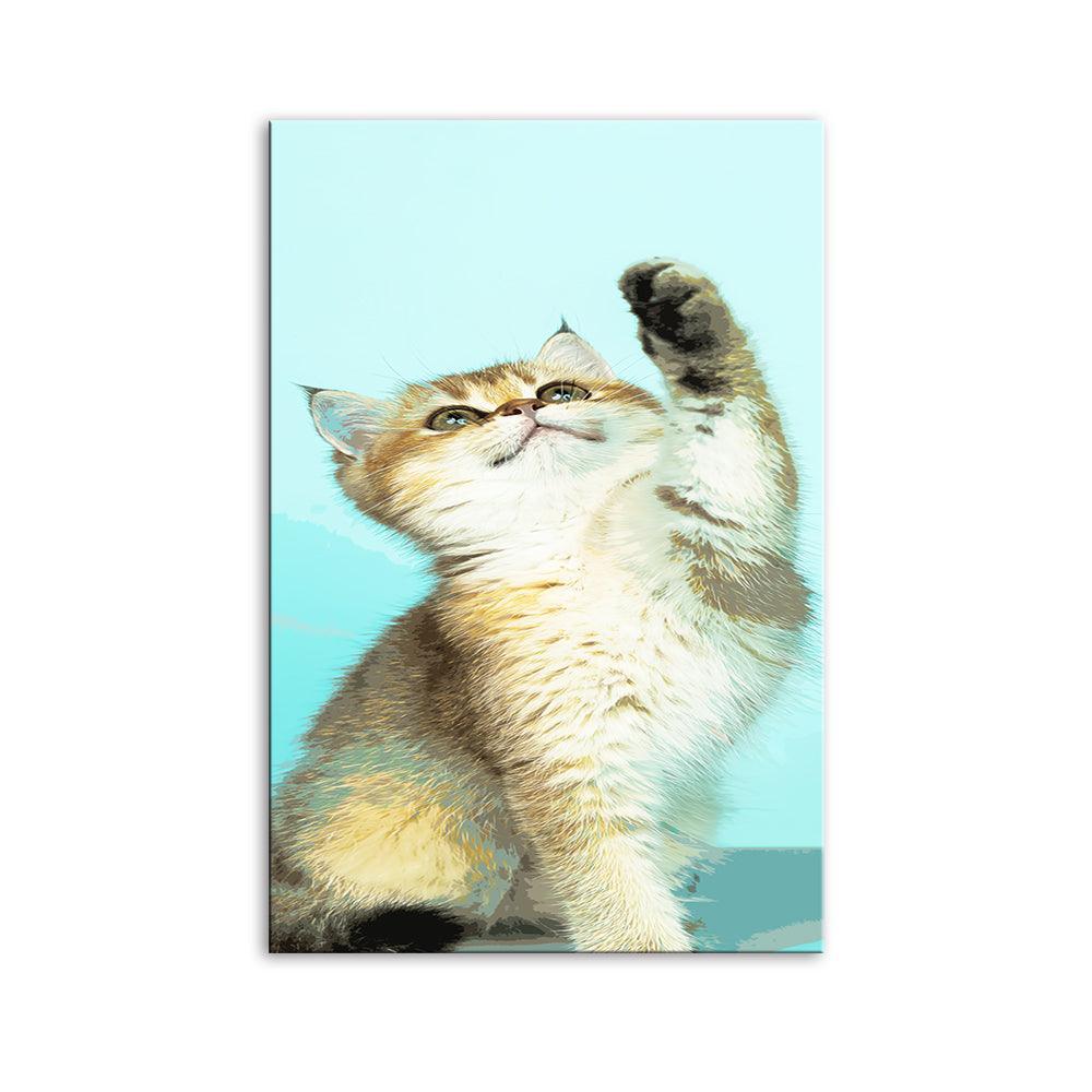 The Playful Cat 1 Piece HD Multi Panel Canvas Wall Art Frame-Original Frame