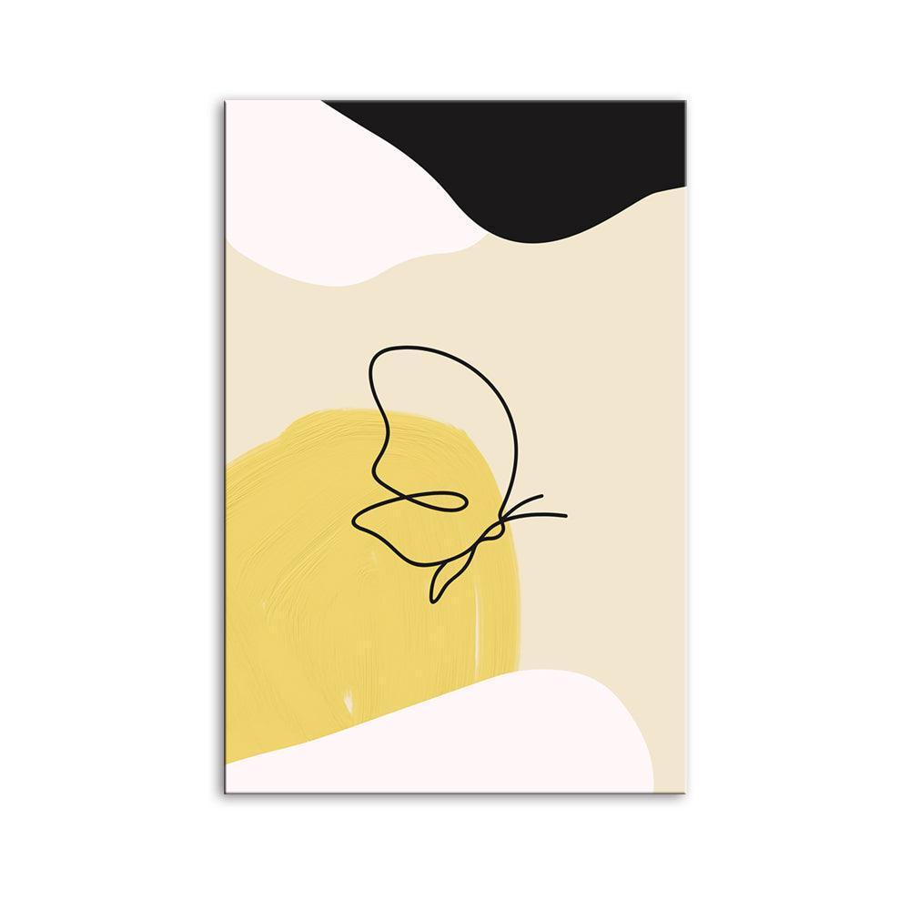 The Yellow Butterfly 1 Piece HD Multi Panel Canvas Wall Art Frame-Original Frame