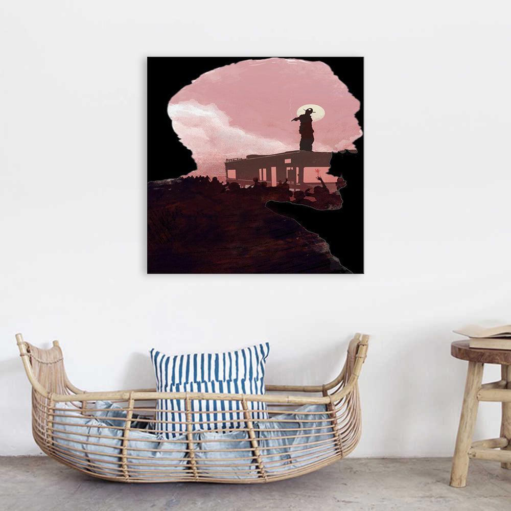 The Walking Pink 1 Piece HD Multi Panel Canvas Wall Art Frame-Original Frame
