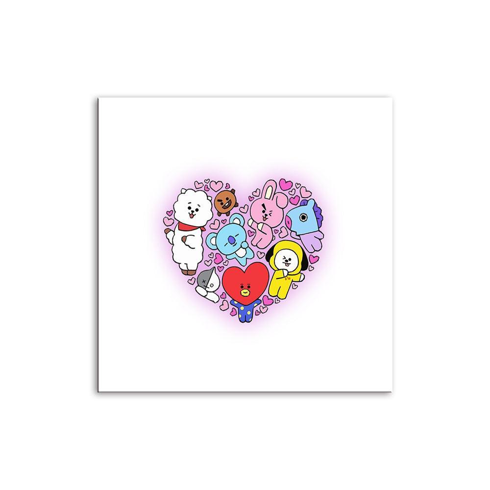 Cartoon Heart 1 Piece HD Multi Panel Canvas Wall Art Frame-Original Frame
