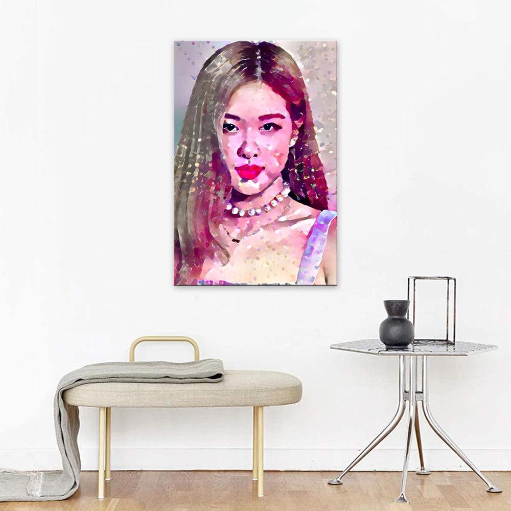 Blonde Girl 1 Piece HD Multi Panel Canvas Wall Art Frame-Original Frame