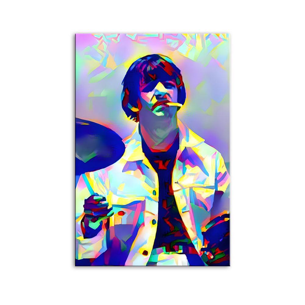 Colorful Drums The Beatles 1 Piece HD Multi Panel Canvas Wall Art Frame-Original Frame