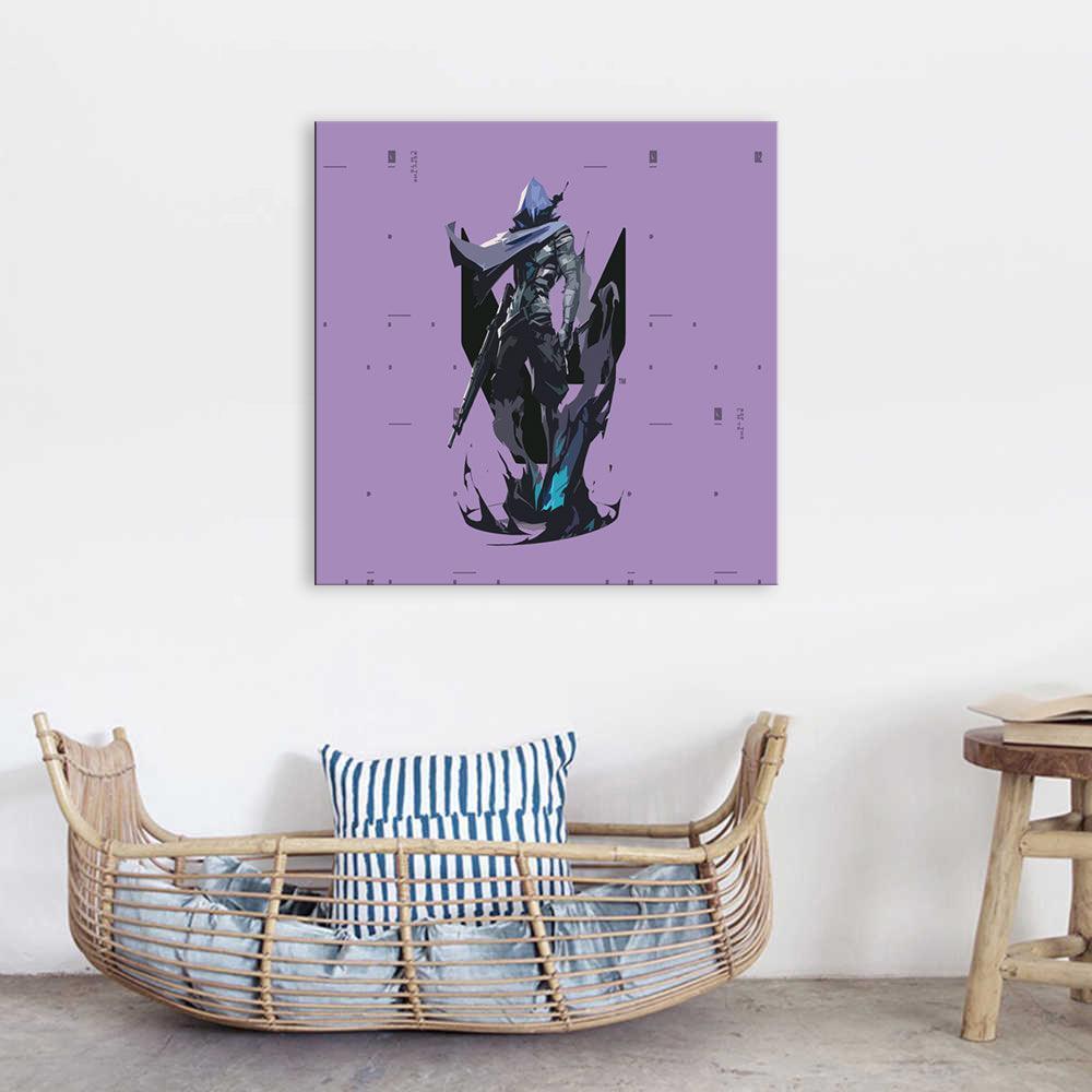 Purple Fortnite Cartoon 1 Piece HD Multi Panel Canvas Wall Art-Original Frame