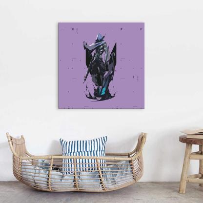 Purple Fortnite Cartoon 1 Piece HD Multi Panel Canvas Wall Art-Original Frame