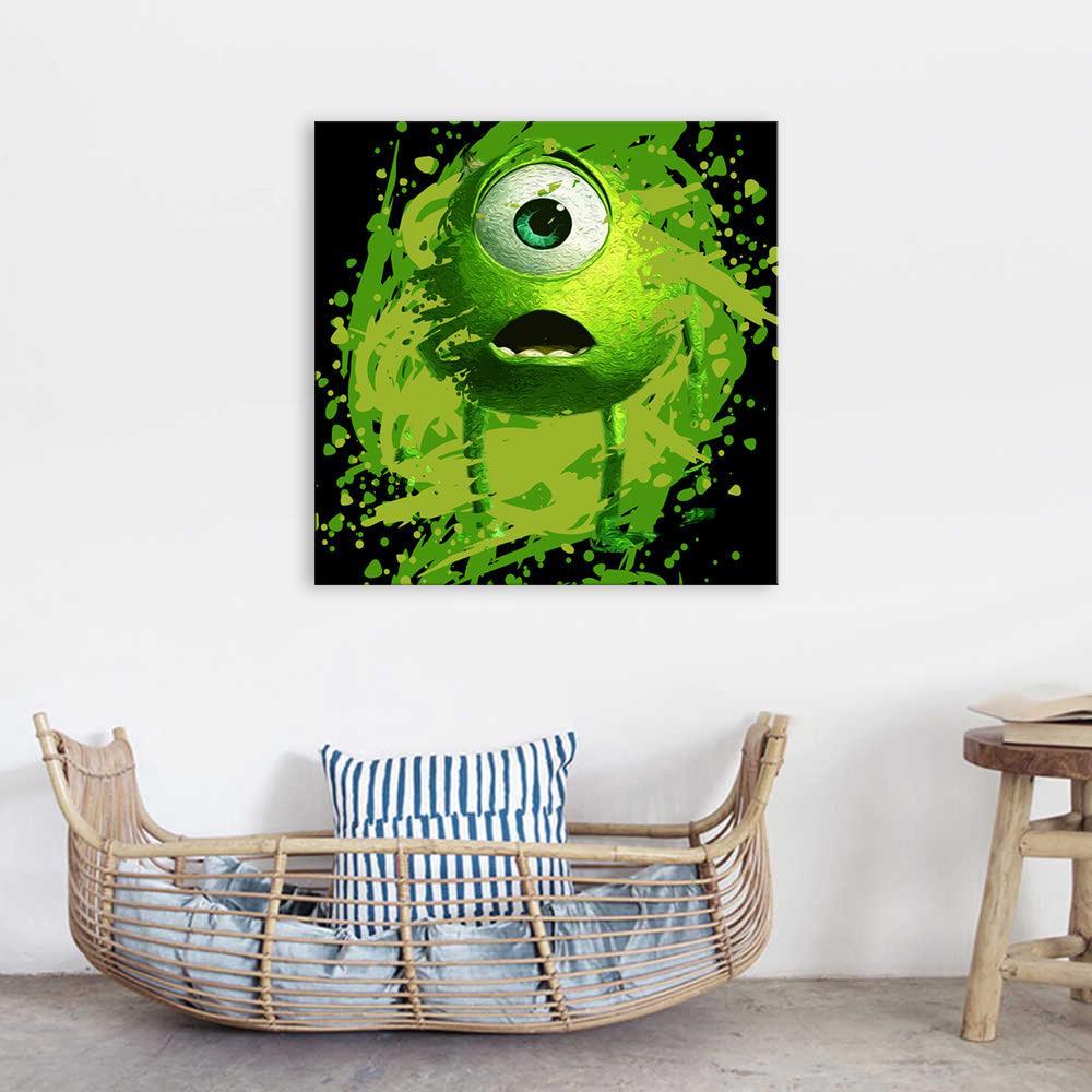 Mike Wazowski Monsters Inc 1 Piece HD Multi Panel Canvas Wall Art Frame-Original Frame