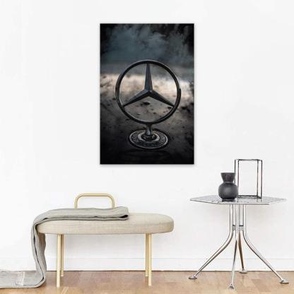 The Silver Black Car 1 Piece HD Multi Panel Canvas Wall Art Frame-Original Frame