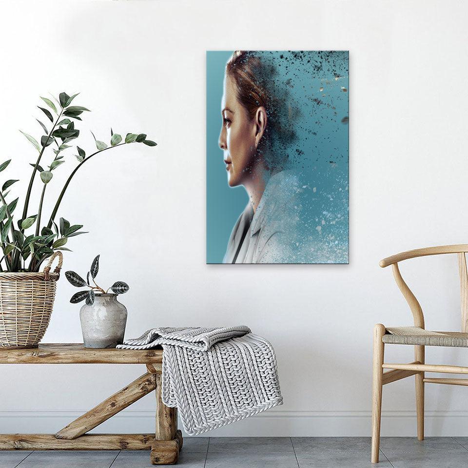 Blue Meredith Grey 1 Piece HD Multi Panel Canvas Wall Art Frame-Original Frame