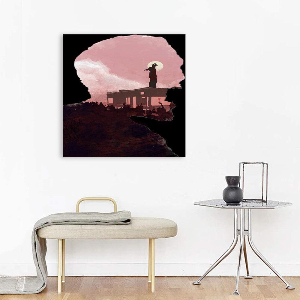 The Walking Pink 1 Piece HD Multi Panel Canvas Wall Art Frame-Original Frame