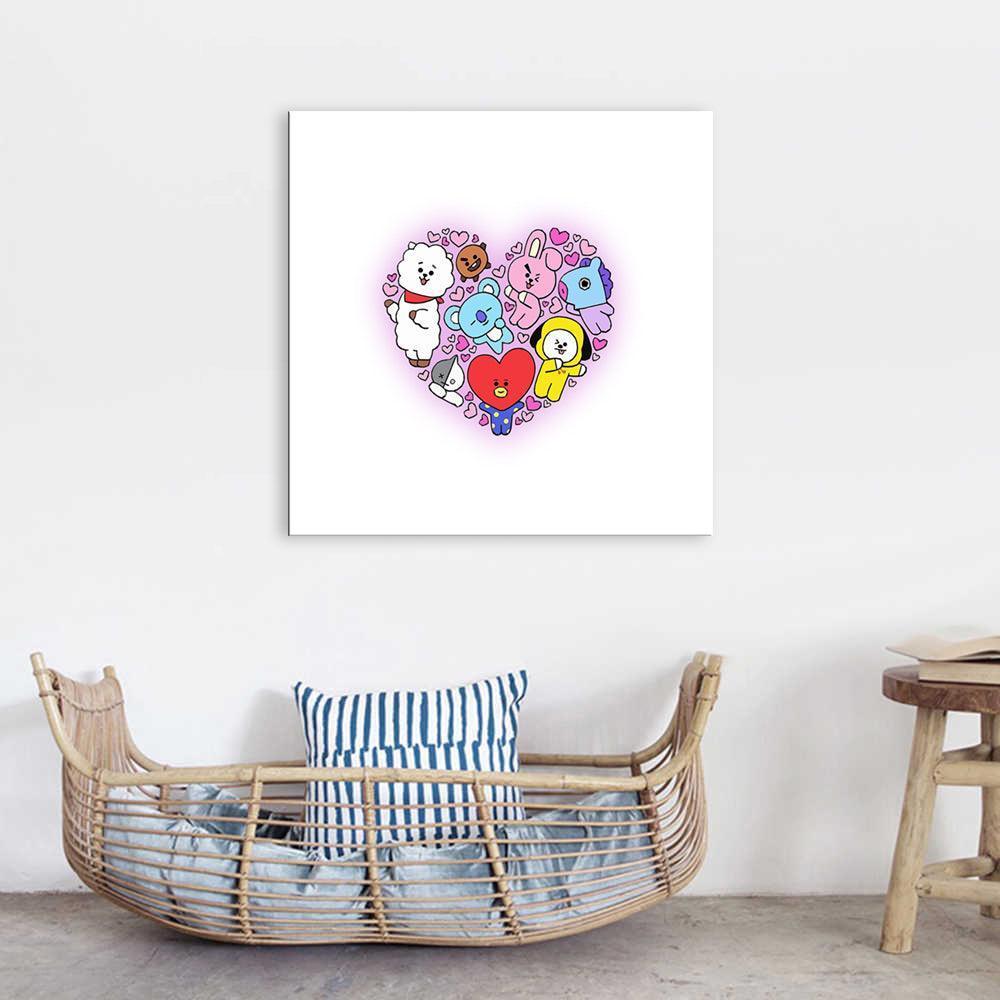 Cartoon Heart 1 Piece HD Multi Panel Canvas Wall Art Frame-Original Frame
