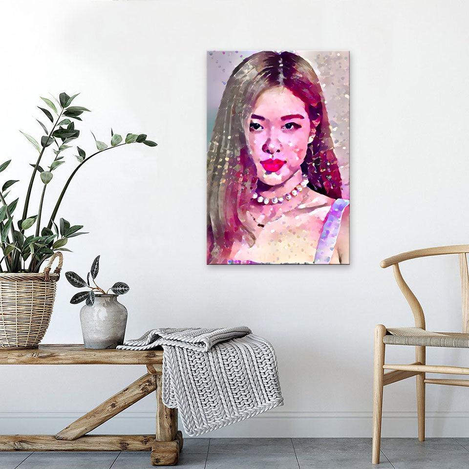 Blonde Girl 1 Piece HD Multi Panel Canvas Wall Art Frame-Original Frame