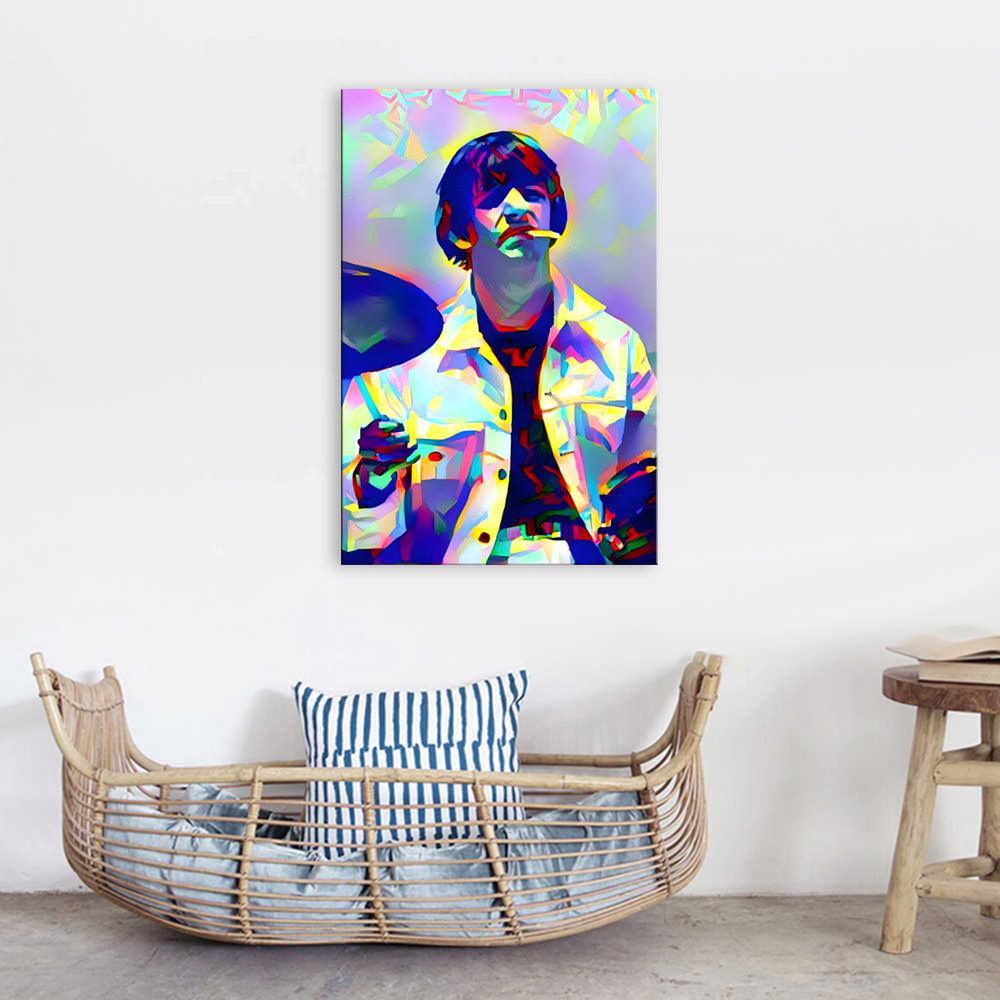 Colorful Drums The Beatles 1 Piece HD Multi Panel Canvas Wall Art Frame-Original Frame