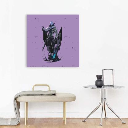 Purple Fortnite Cartoon 1 Piece HD Multi Panel Canvas Wall Art-Original Frame