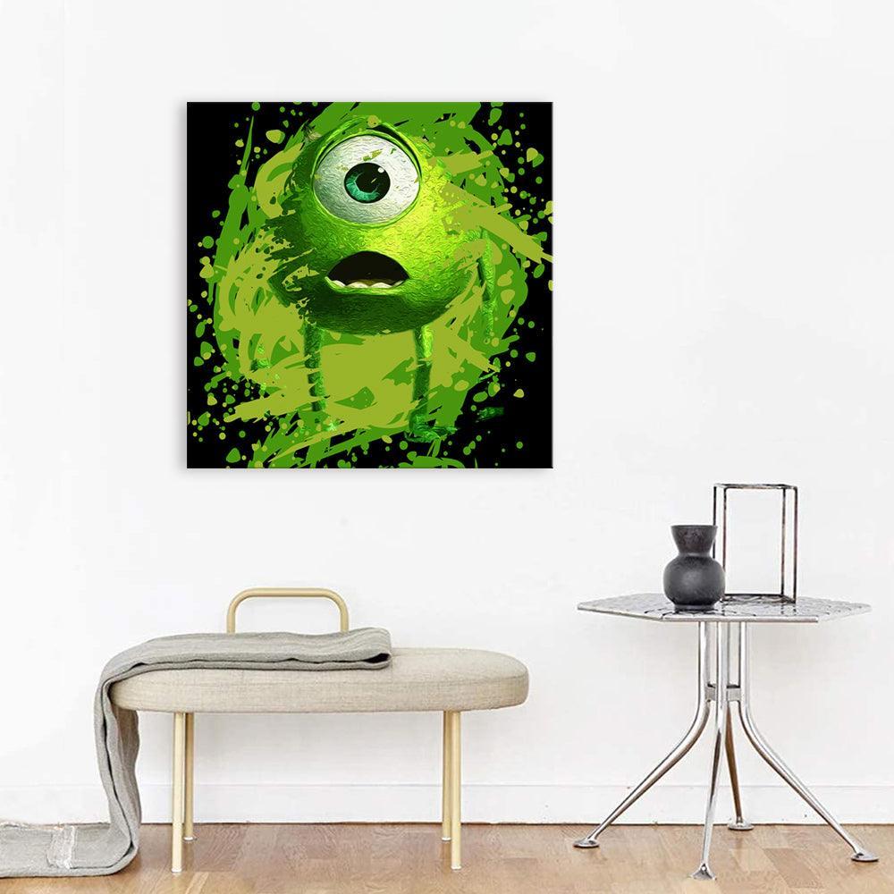 Mike Wazowski Monsters Inc 1 Piece HD Multi Panel Canvas Wall Art Frame-Original Frame