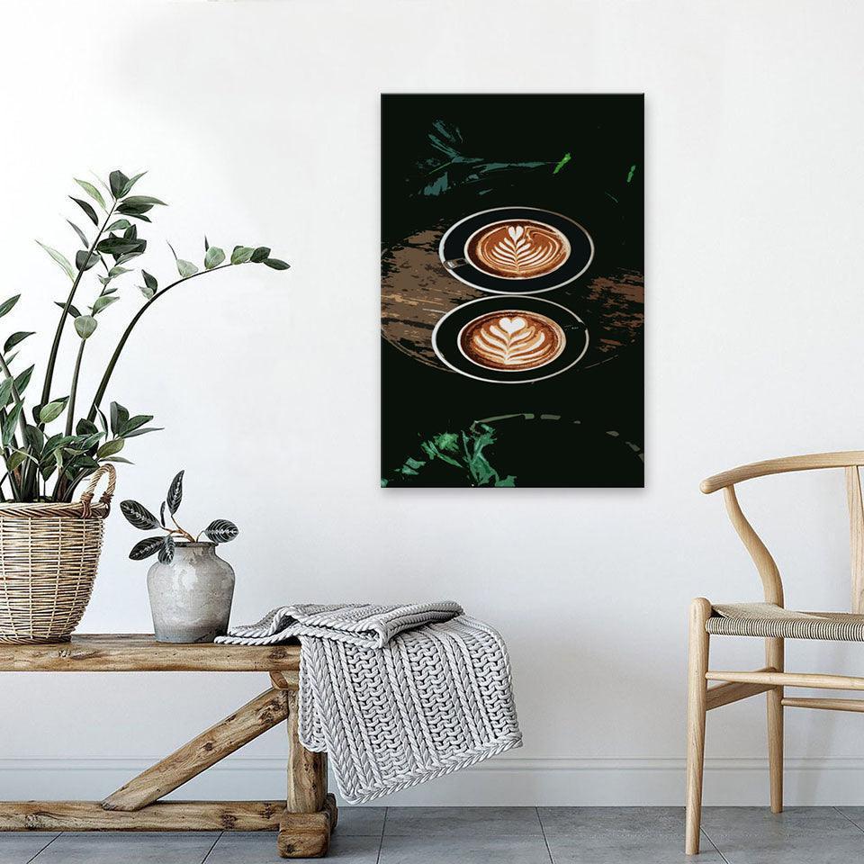The Abstract Coffee Leaves 1 Piece HD Multi Panel Canvas Wall Art Frame-Original Frame