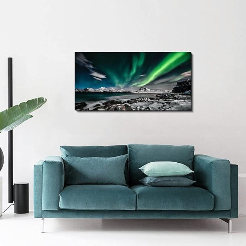 1 Piece Abstract Beach Canvas Wall Art Landscape Art Set-Original Frame