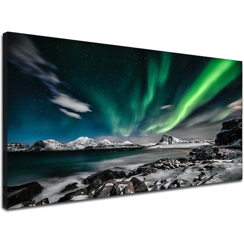 1 Piece Abstract Beach Canvas Wall Art Landscape Art Set-Original Frame