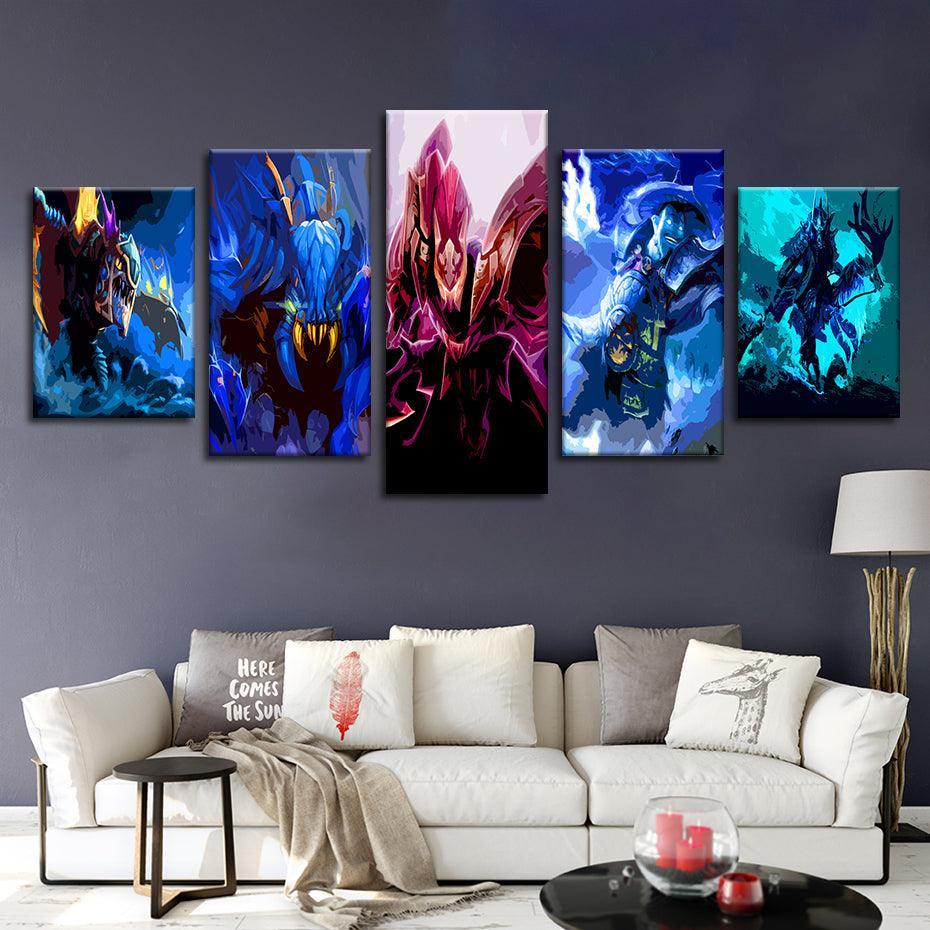 DOTA 5 Piece HD Multi Panel Canvas Wall Art Frame-Original Frame