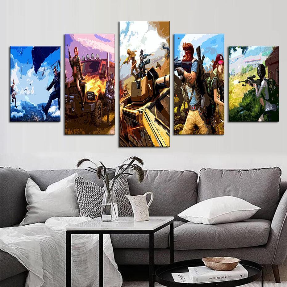 Rules Of Survival 5 Piece HD Multi Panel Canvas Wall Art Frame-Original Frame