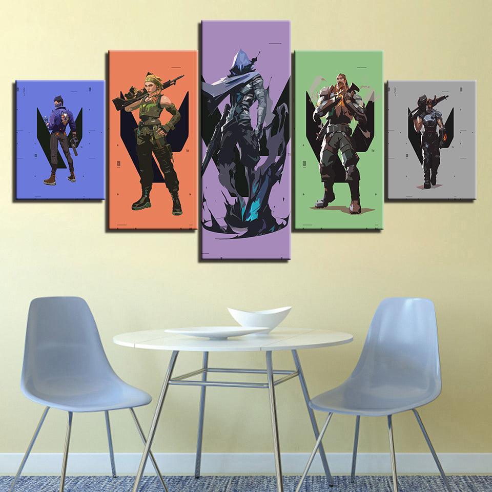 The Fortnite Multicolor 5 Piece HD Multi Panel Canvas Wall Art Frame-Original Frame
