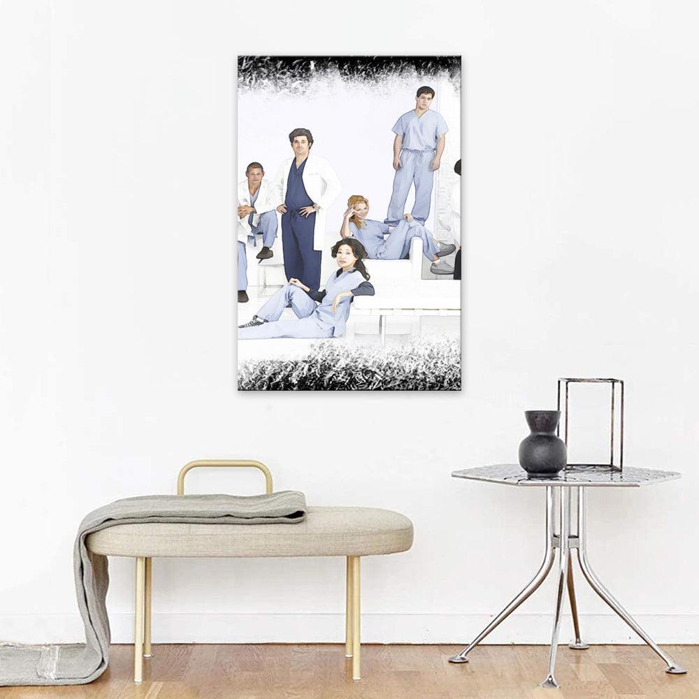 Blue Grey´s Anatomy 1 Piece HD Multi Panel Canvas Wall Art Frame-Original Frame