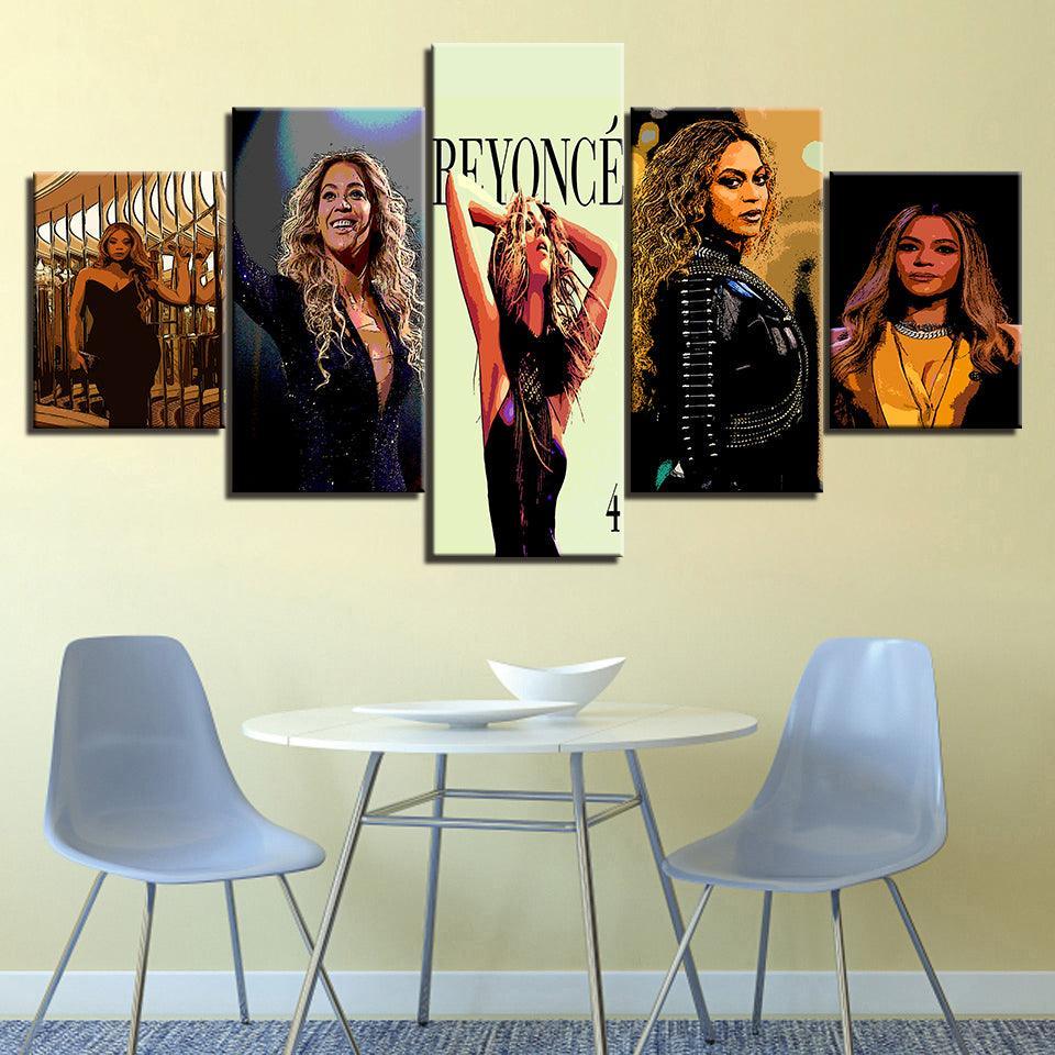 Beyoncé 5 Piece HD Multi Panel Canvas Wall Art Frame-Original Frame