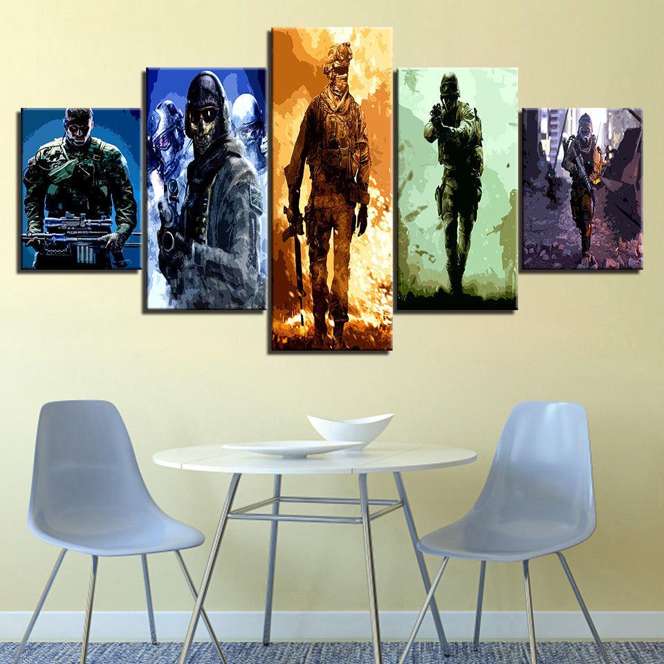 The Military Team 5 Piece HD Multi Panel Canvas Wall Art Frame-Original Frame