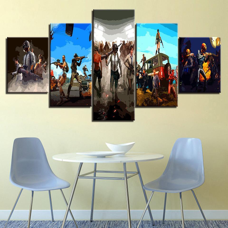 The Winning Team 5 Piece HD Multi Panel Canvas Wall Art Frame-Original Frame