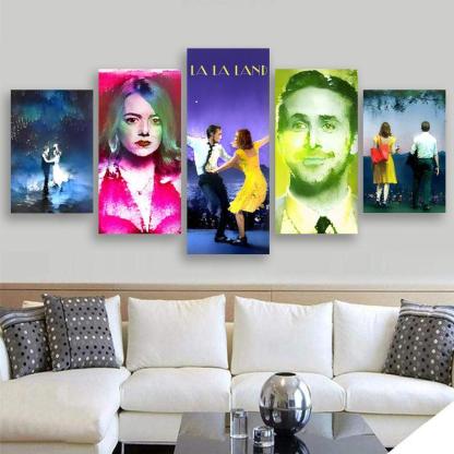 La La Land 5 Piece HD Multi Panel Canvas Wall Art Frame-Original Frame