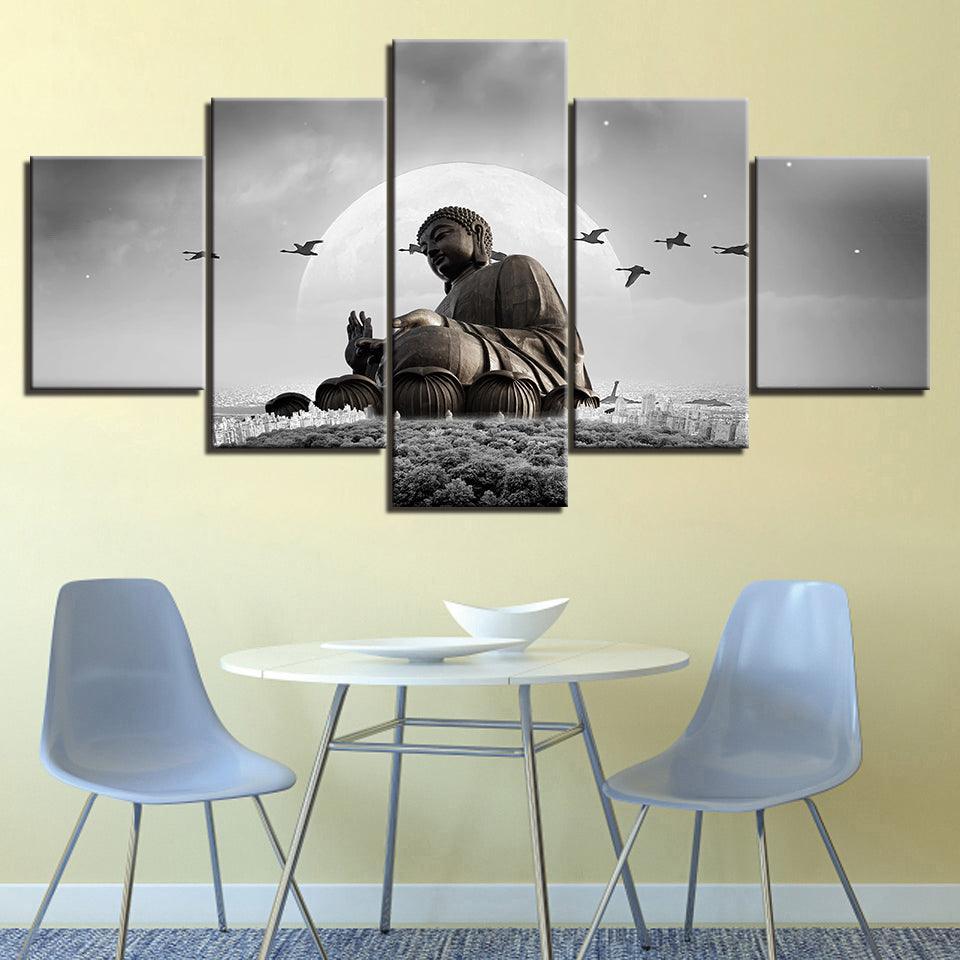 Serene Contemplation Multi-Panel Wall Art-Original Frame