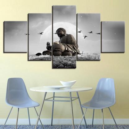 Serene Contemplation Multi-Panel Wall Art-Original Frame