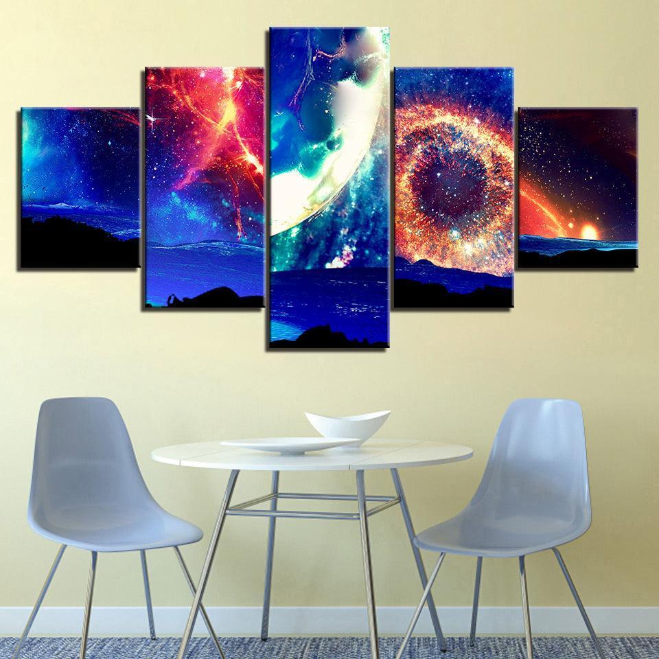 The Powerful Space 5 Piece HD Multi Panel Canvas Wall Art Frame-Original Frame