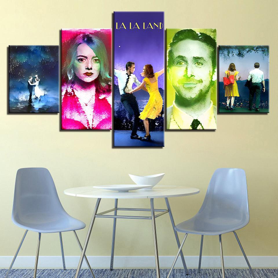 La La Land 5 Piece HD Multi Panel Canvas Wall Art Frame-Original Frame