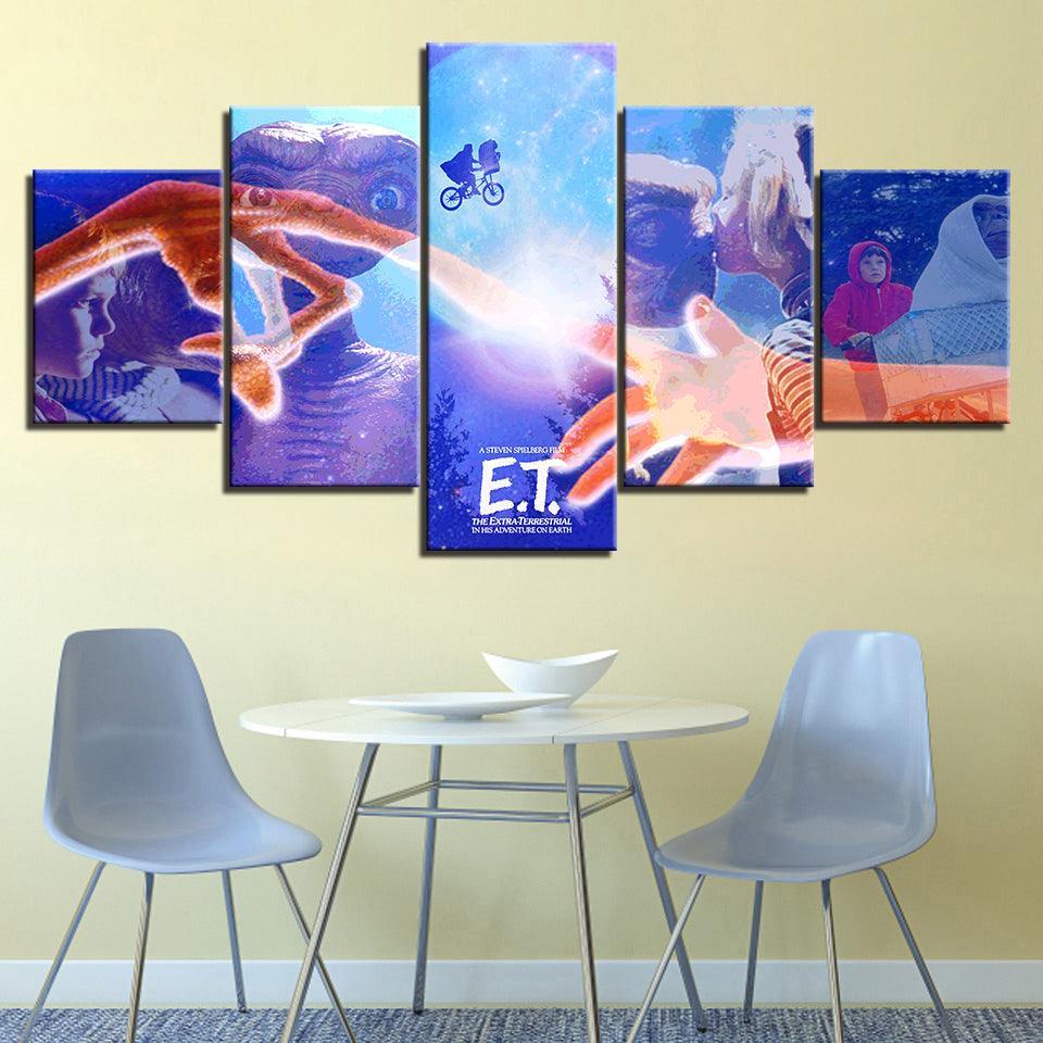 The E.T. Movie 5 Piece HD Multi Panel Canvas Wall Art Frame-Original Frame