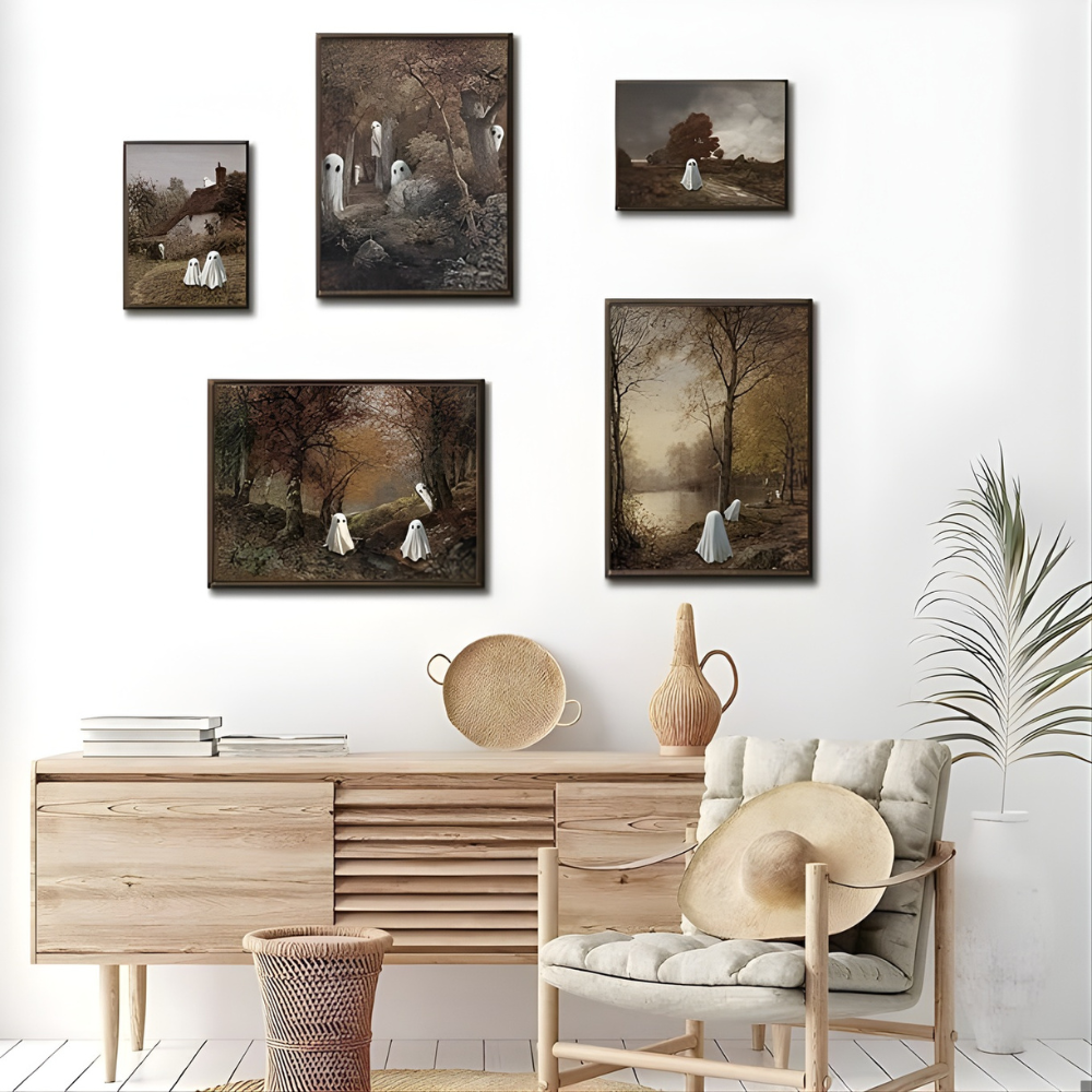 Vintage Country Landscape Gallery Wall Art 5 Piece Set