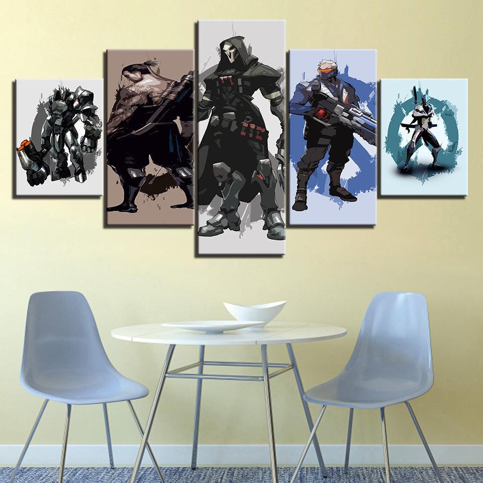 The Killer Team Cartoon 5 Piece HD Multi Panel Canvas Wall Art Frame-Original Frame