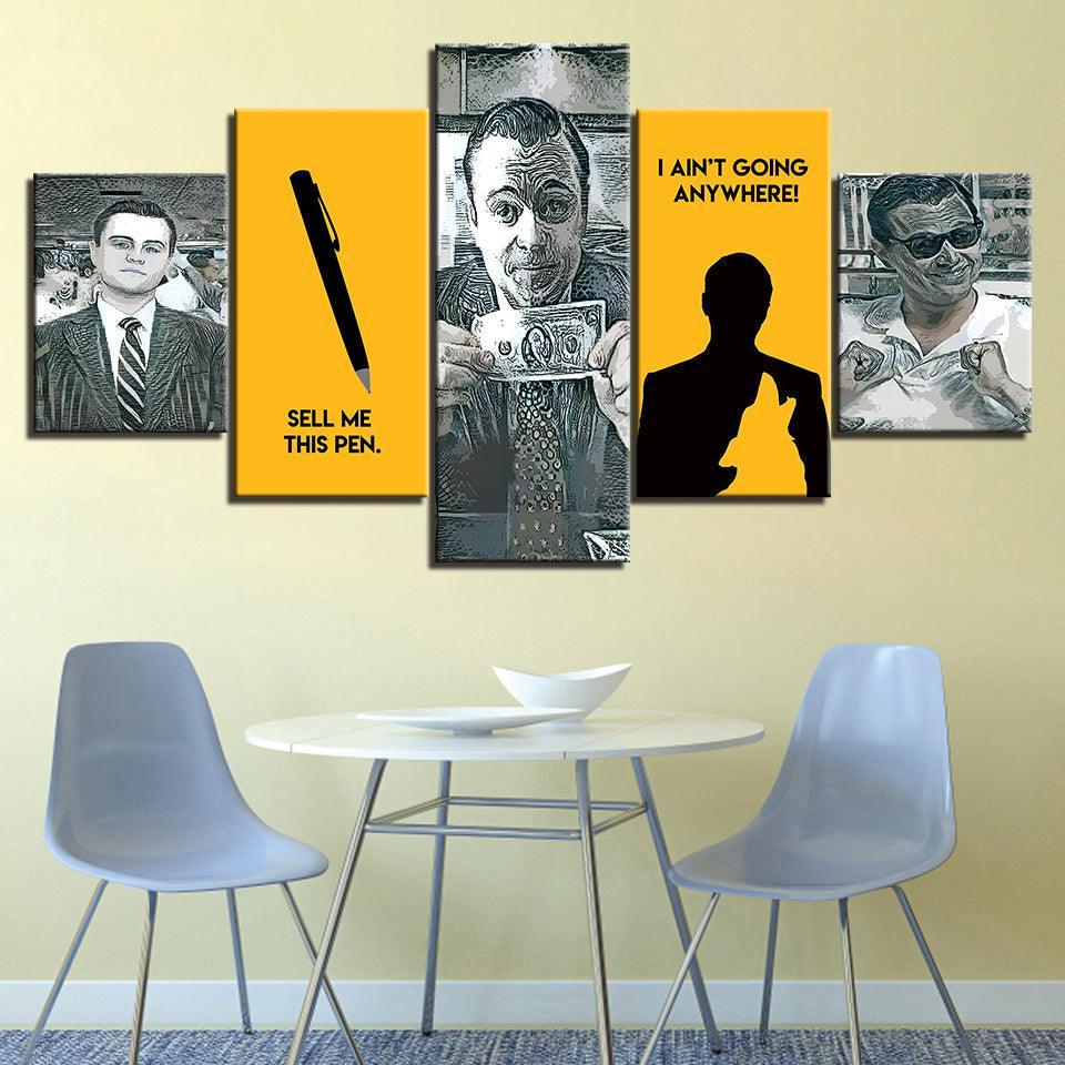 The Wolf Of Wall Street 5 Piece HD Multi Panel Canvas Wall Art Frame-Original Frame