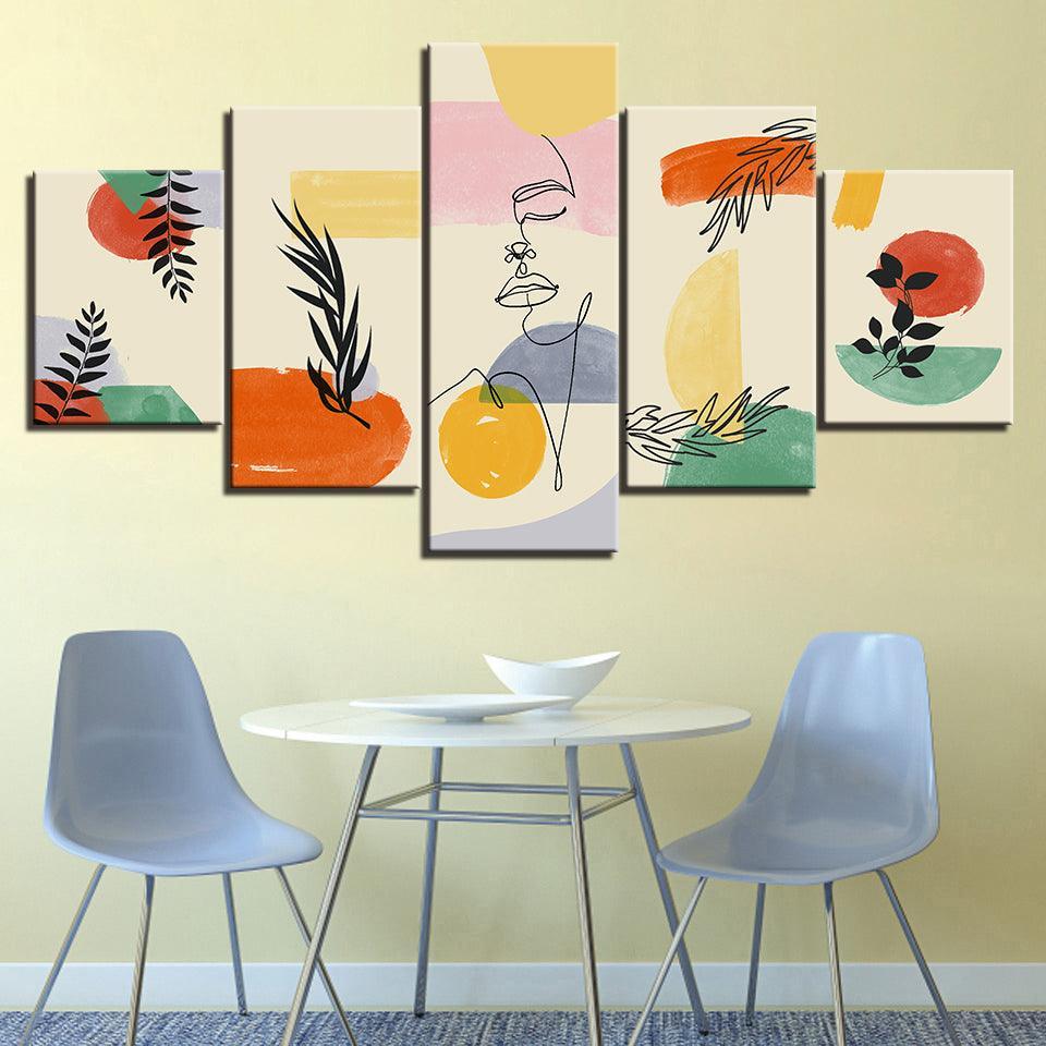 The Abstract Fruits 5 Piece HD Multi Panel Canvas Wall Art Frame-Original Frame