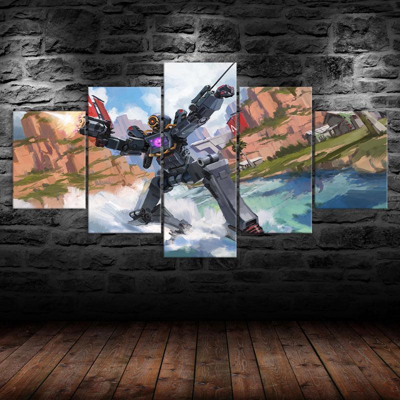 Apex Legends - 5 Piece Colorful HD Multi Panel Canvas Wall Art Frame-Original Frame
