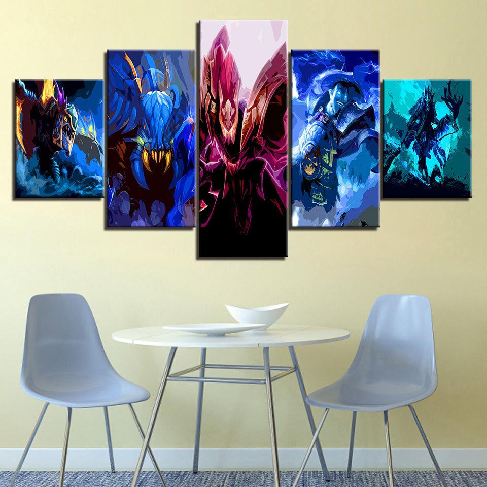 The Creature Team Cartoon 5 Piece HD Multi Panel Canvas Wall Art Frame-Original Frame