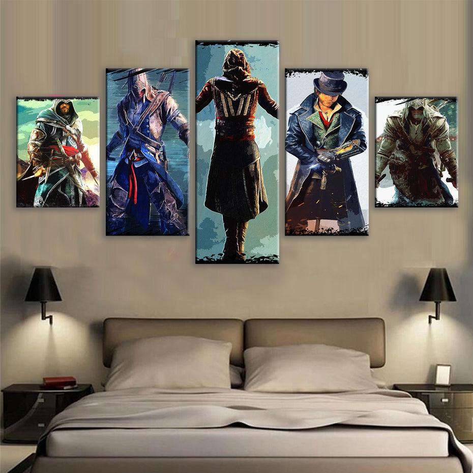 Assassins' Creed 5 Piece HD Multi Panel Canvas Wall Art Frame-Original Frame