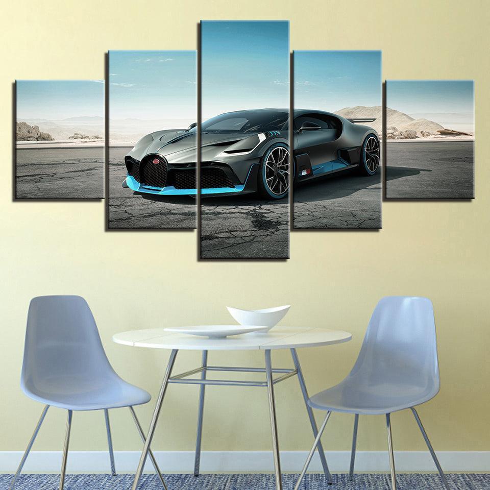 Bugatti 5 Piece HD Multi Panel Canvas Wall Art Frame-Original Frame