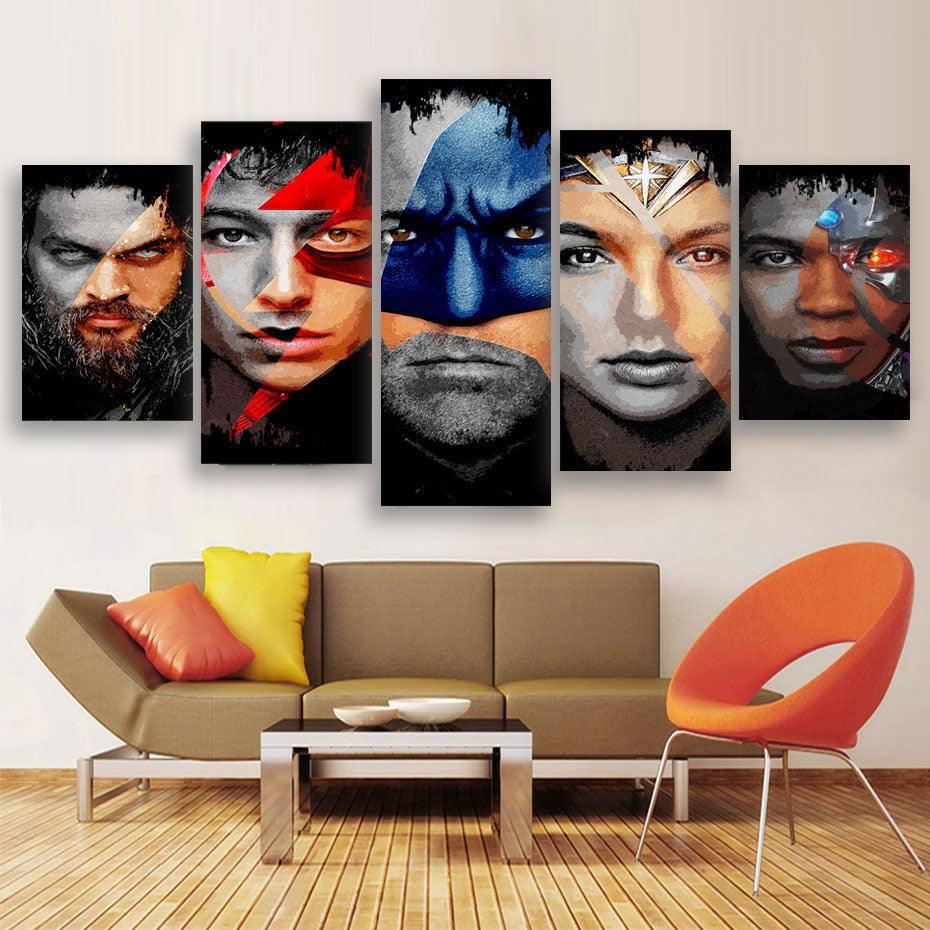Movies Characters 5 Piece HD Multi Panel Canvas Wall Art Frame-Original Frame