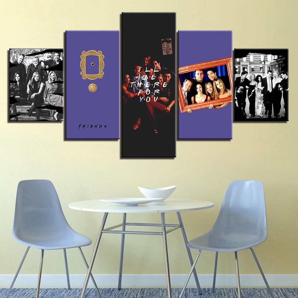 Friends 5 Piece HD Multi Panel Canvas Wall Art Frame-Original Frame