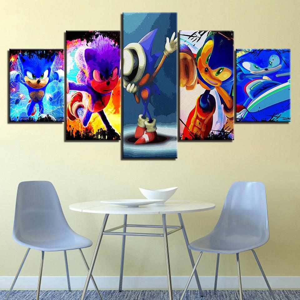 The Sonic Extreme Collection 5 Piece HD Multi Panel Canvas Wall Art Frame-Original Frame